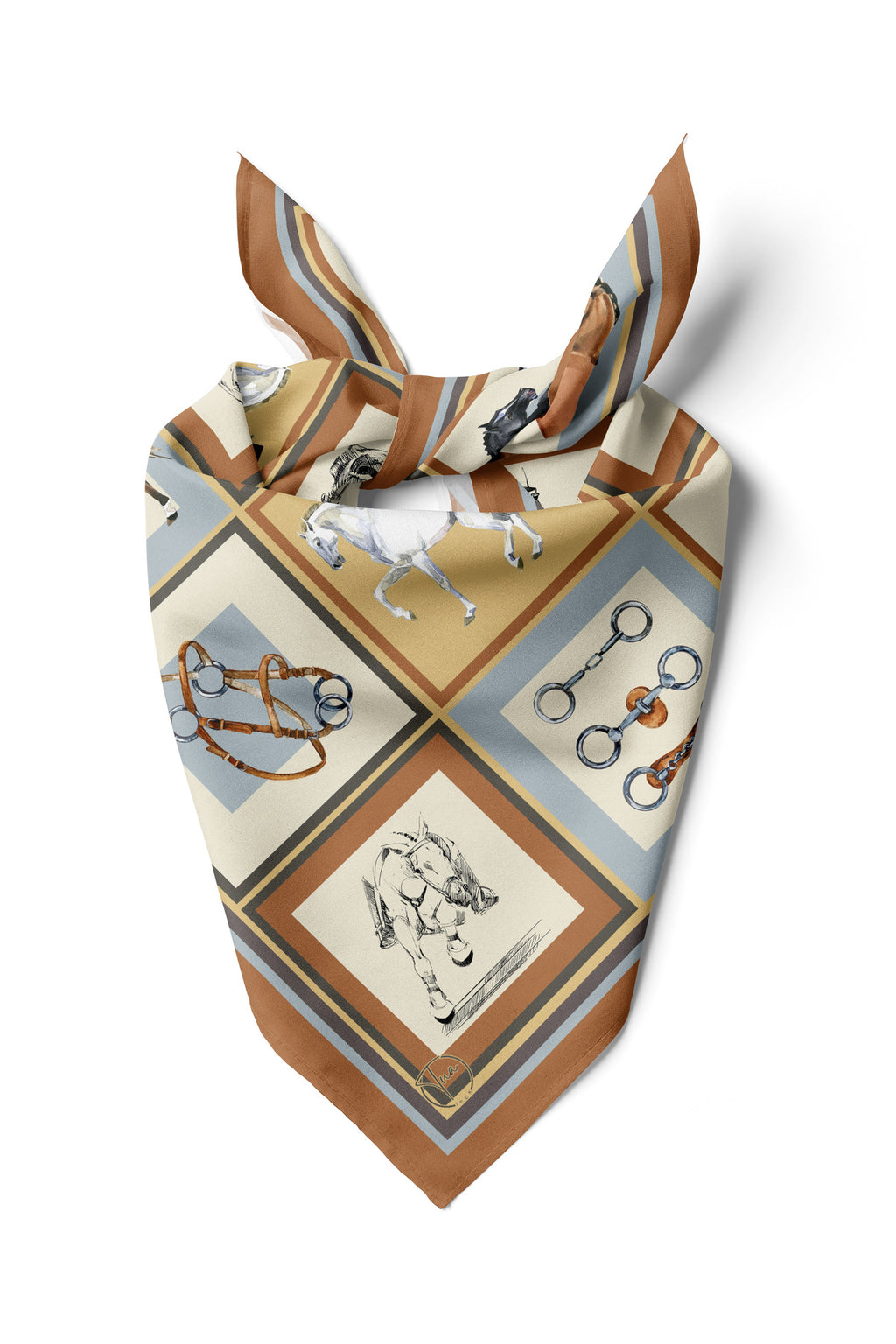 Horse Icons Desen 55x55cm Bandana/Fular - görsel 2