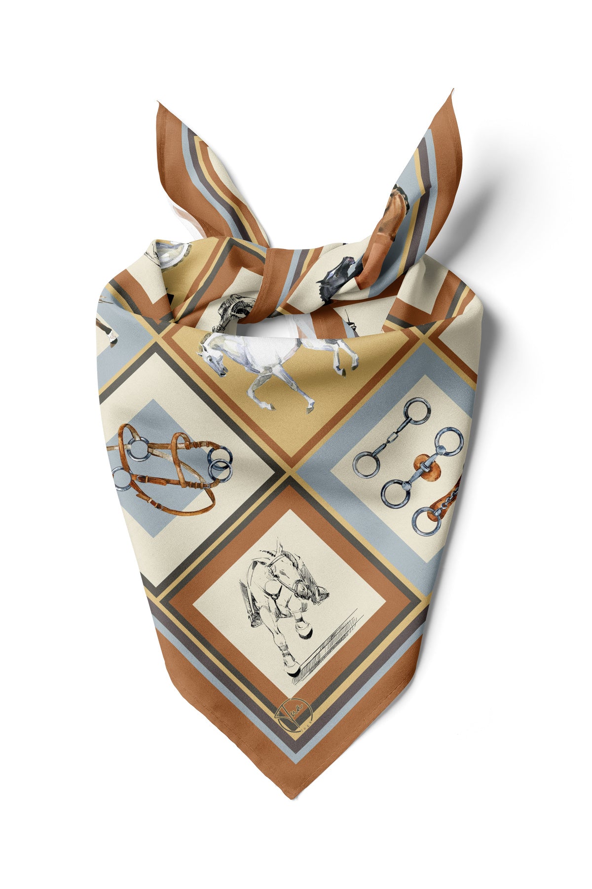 Horse Icons Desen 55x55cm Bandana/Fular - görsel 2