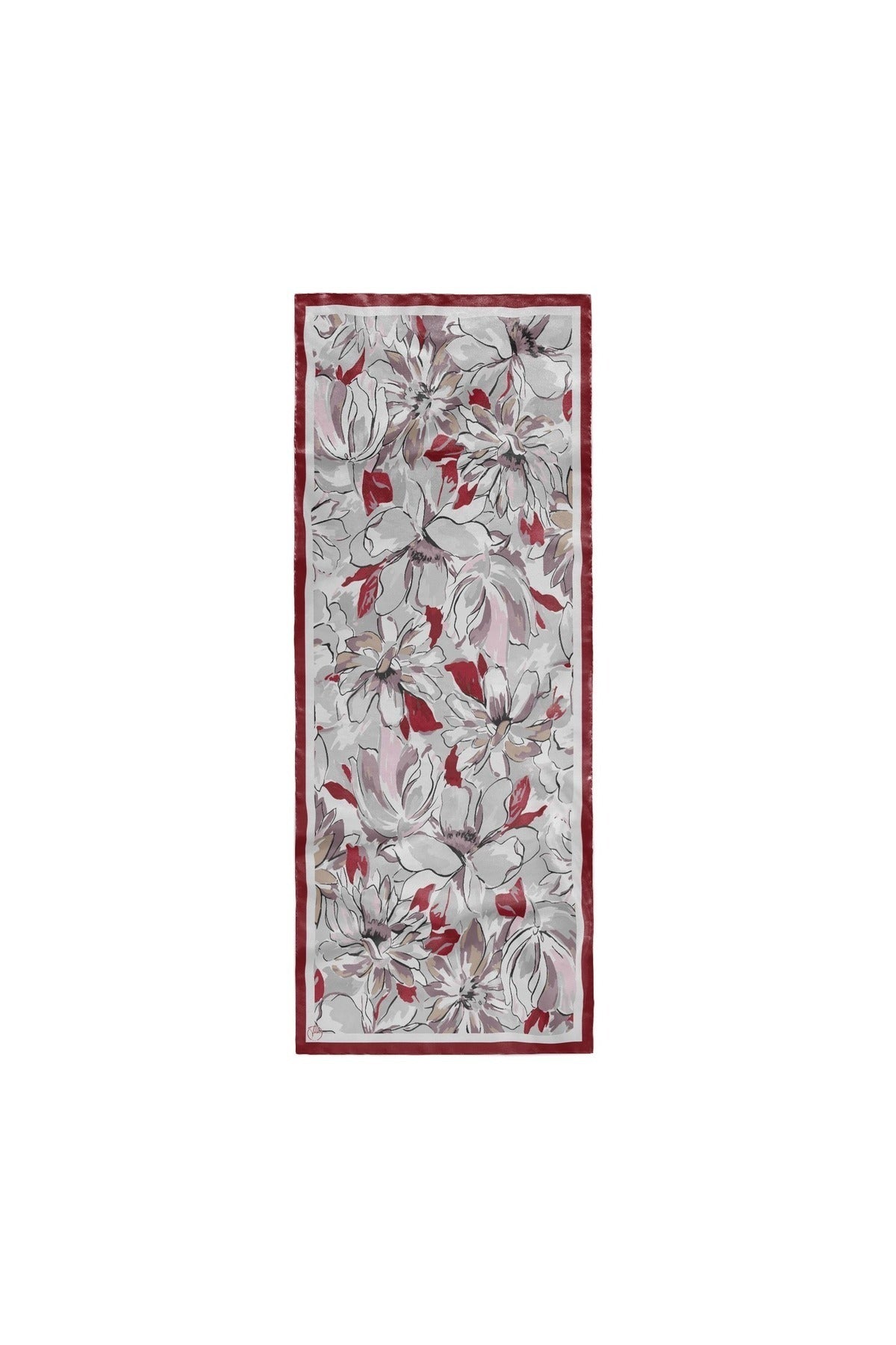 Flower Desen Fransız İpeği Şal 70x180cm - görsel 2