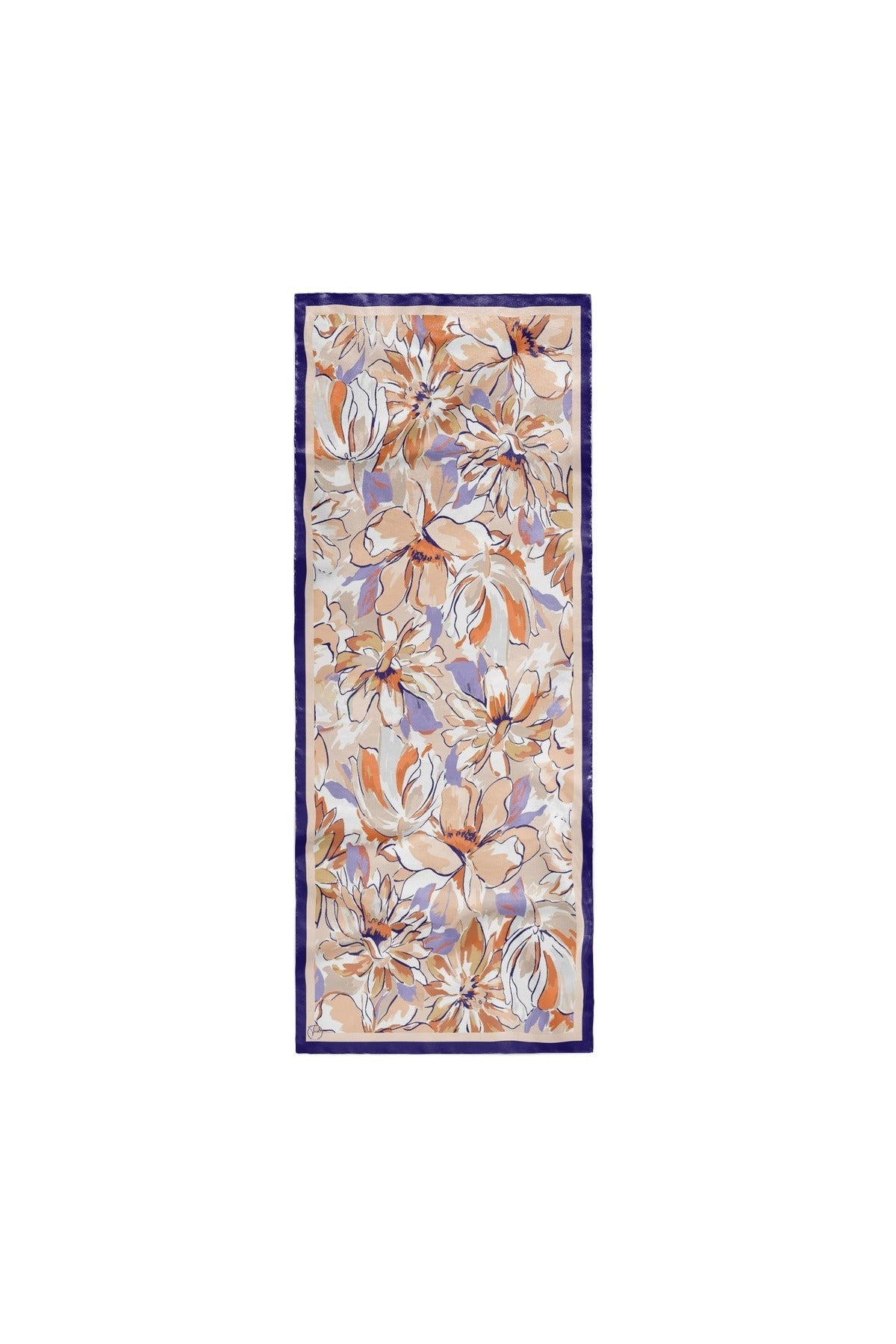 Flower Desen Fransız İpeği Şal 70x180cm - görsel 2