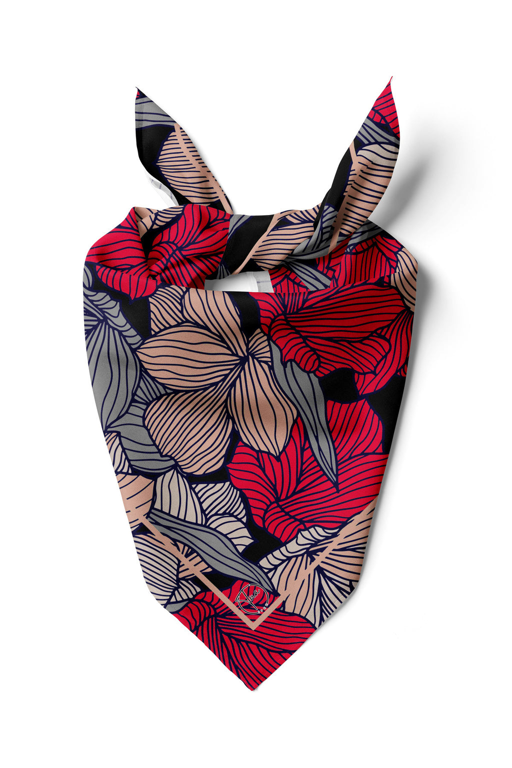 MODERN FLOWER Desen Bandana/Fular - görsel 2