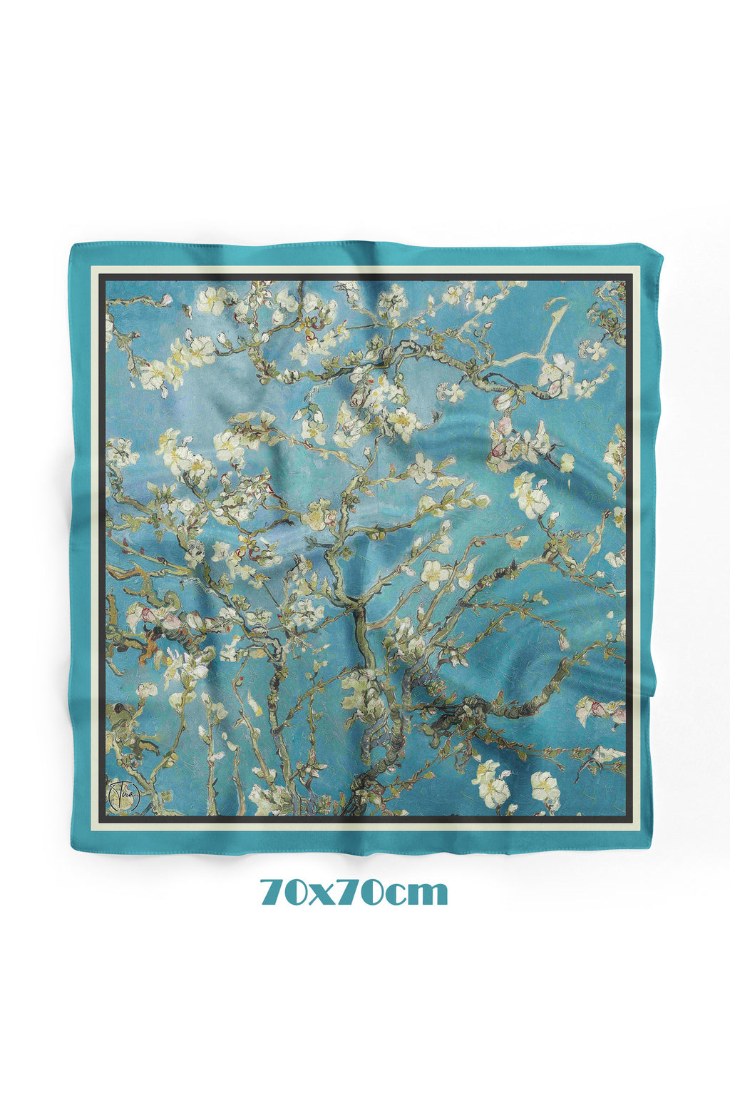 Blue Blossom Desen 70*70cm Bandana/Fular - görsel 4