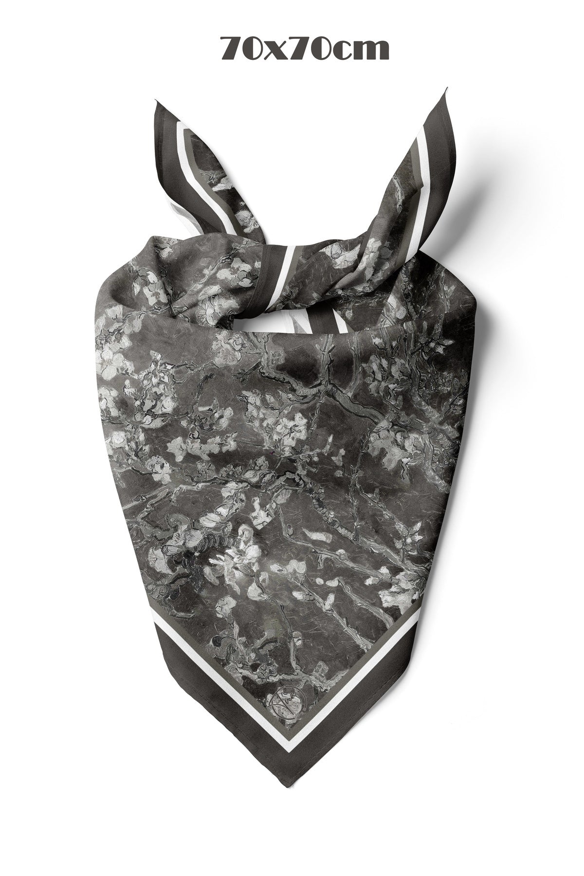 GREY BLOSSOM Desen 70*70cm Bandana/Fular - görsel 2