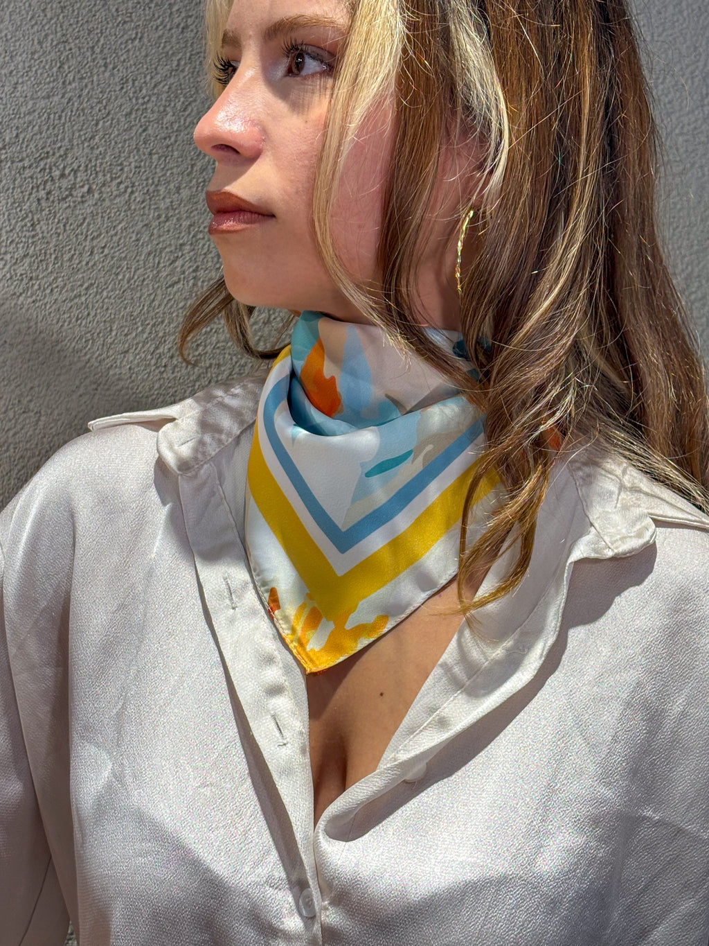 Güneş Işığı Bahçesi Desen 55x55cm Bandana/Fular
