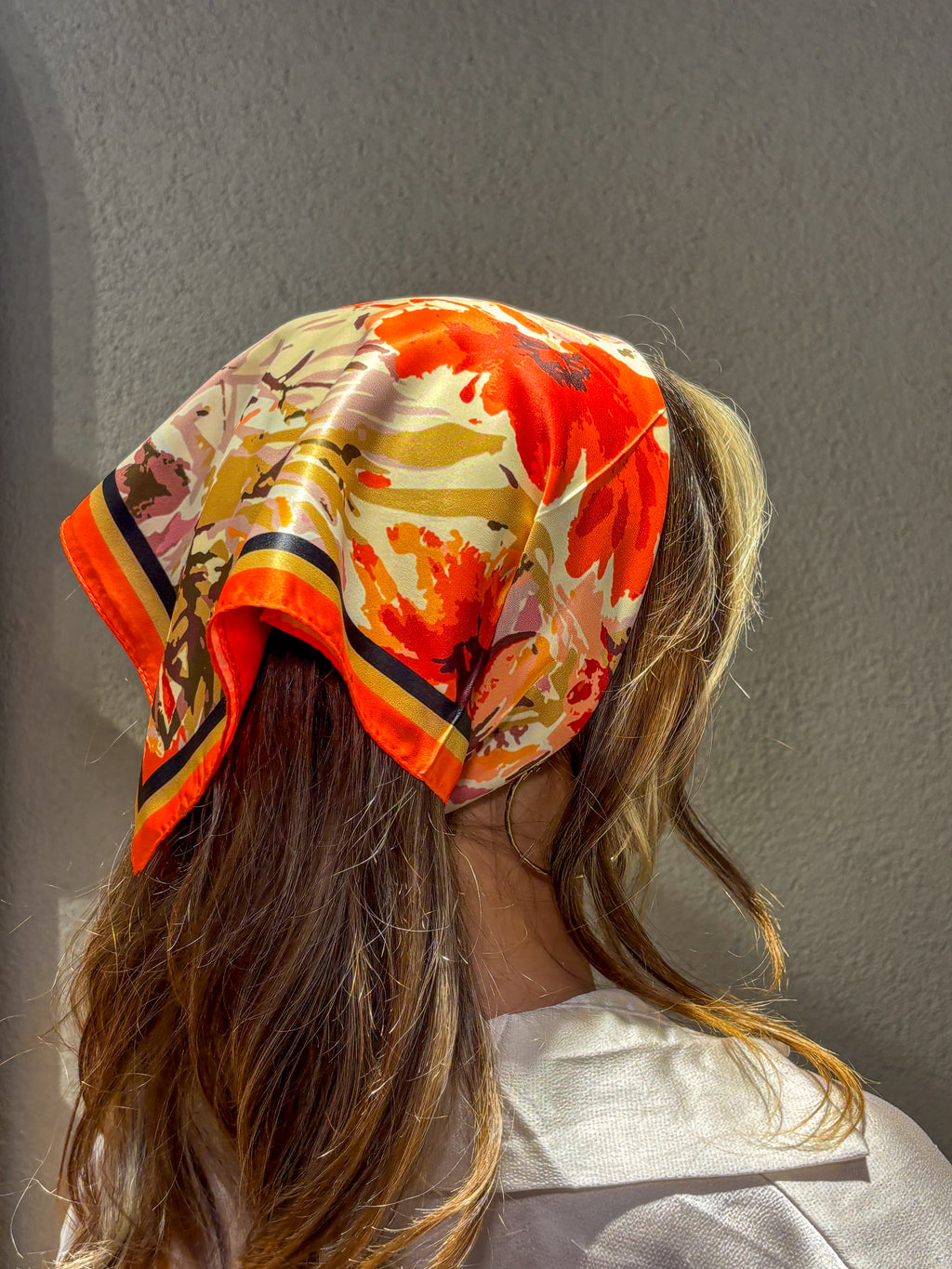 ORANGE FLOWER Desen Bandana/Fular
