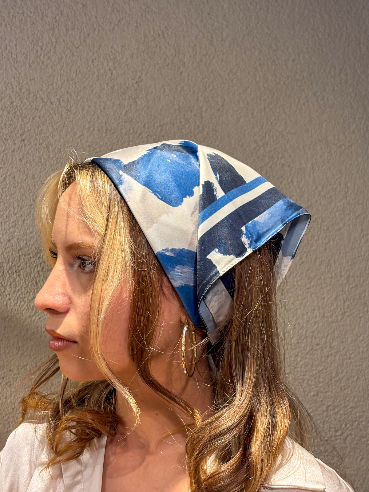MAVİ FIRÇA DARBELERİ Desen Bandana/Fular