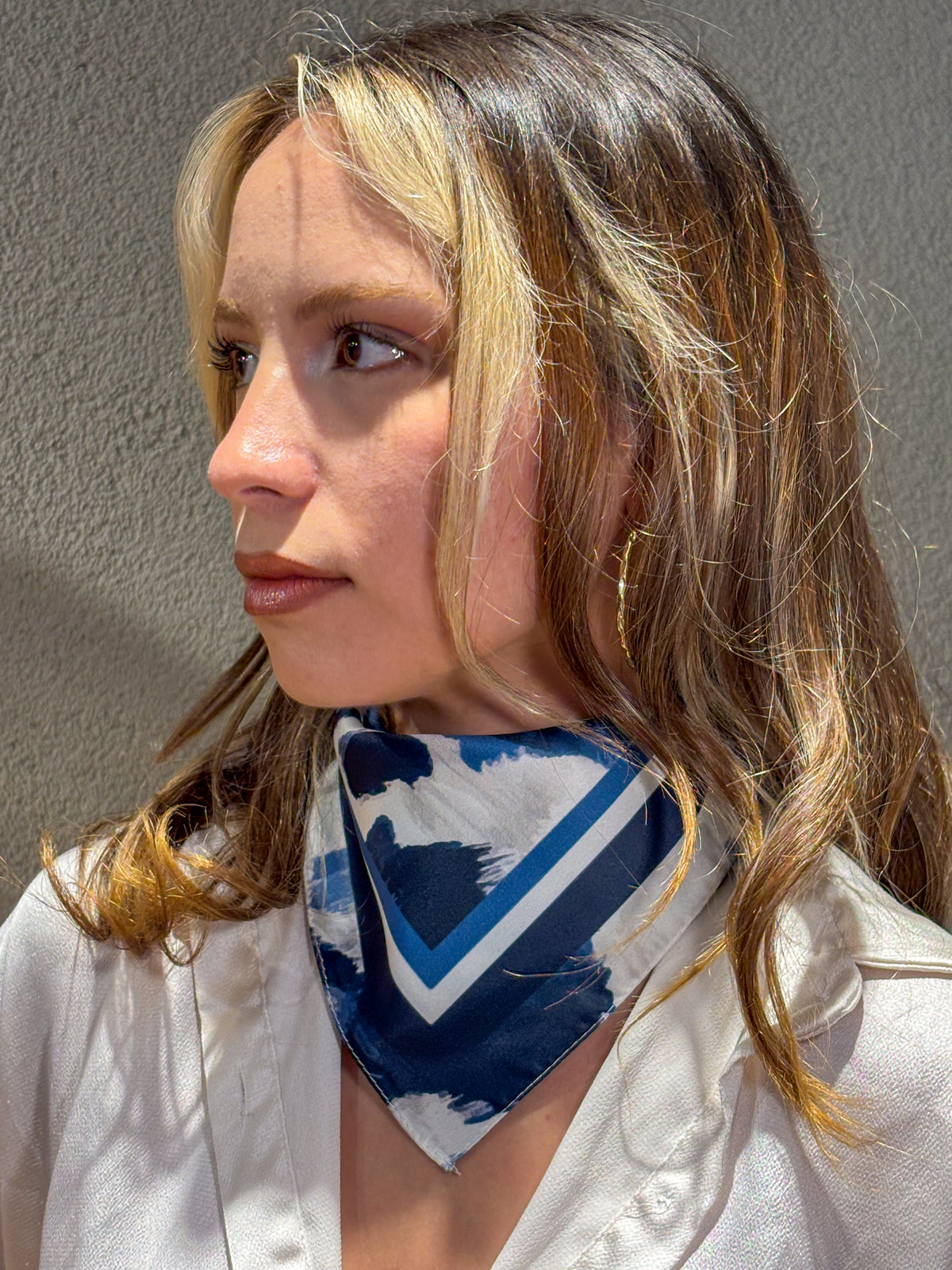 MAVİ FIRÇA DARBELERİ Desen Bandana/Fular