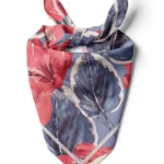 Kızıl Mavi Floral Desen 70*70cm Bandana/Fular - TU7033