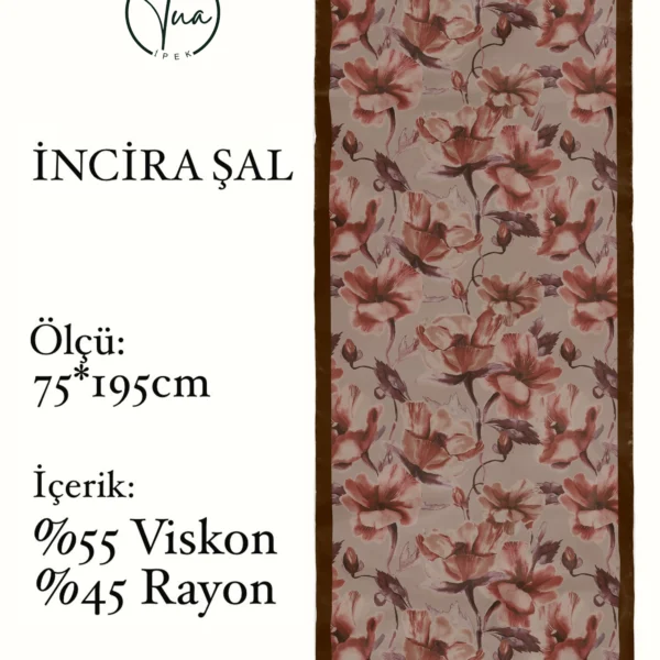 İncira Viscose İpeği Şal - TU0318 - V11
