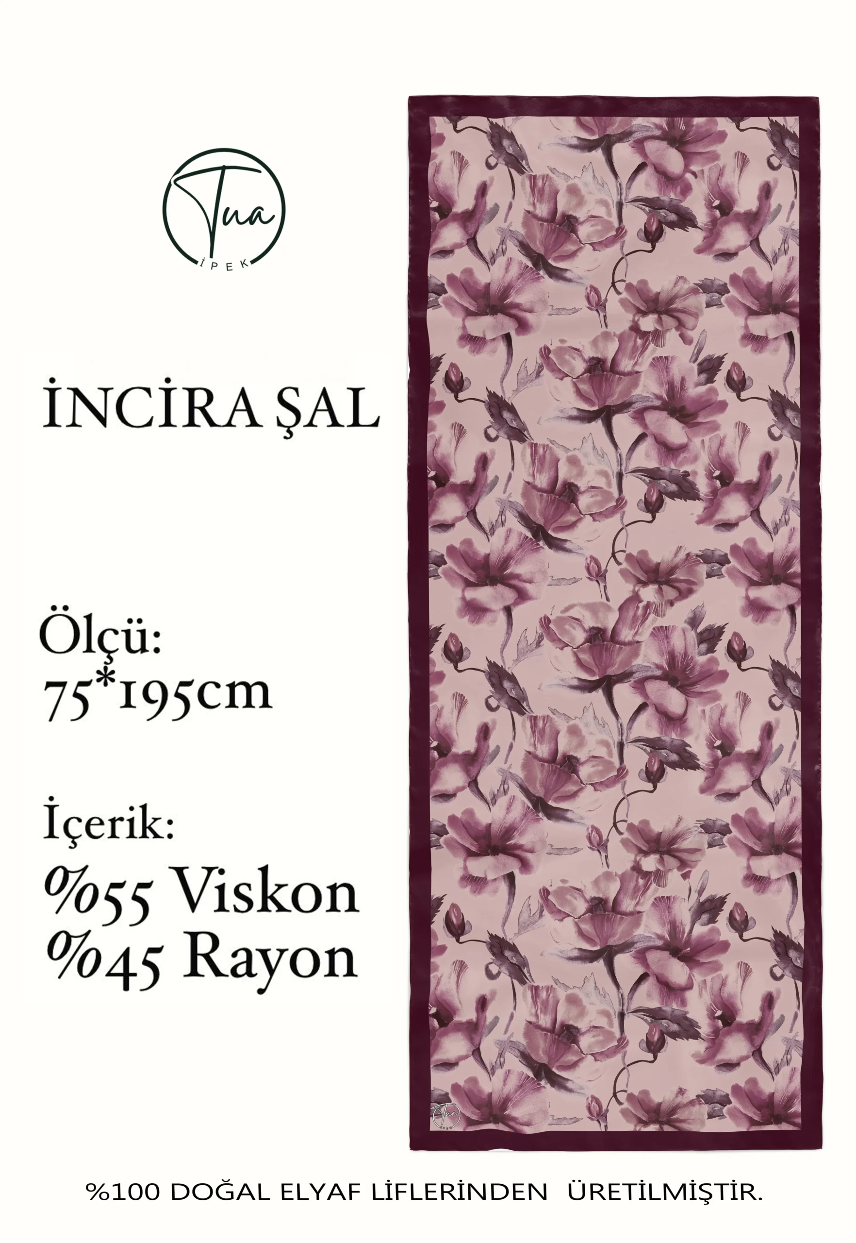 TU0318-V7-mcp İncira Viscose İpeği Şal - TU0318 - V7 - Görsel 1