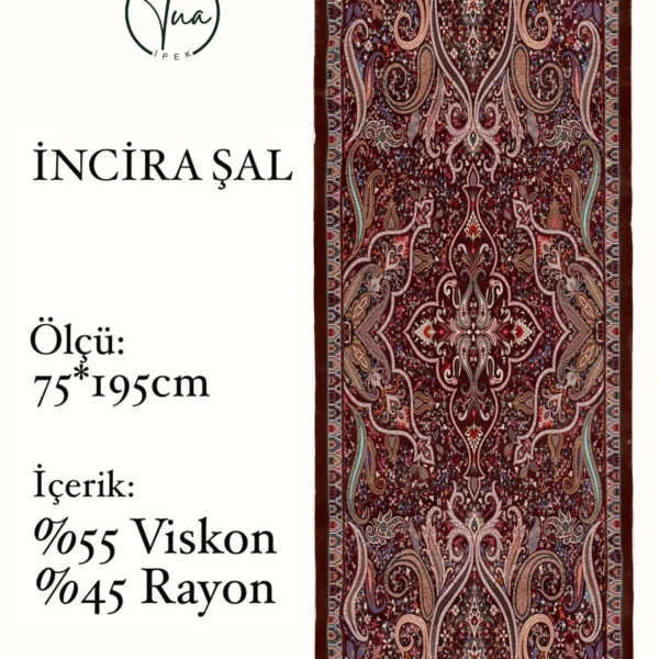 İncira Viscose İpeği Şal - TU3085 - V13