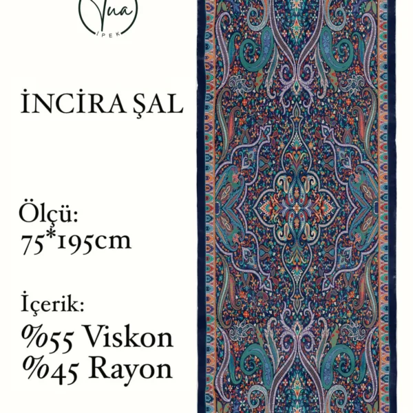 İncira Viscose İpeği Şal - TU3085 - V15