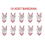 10'Lu Paket K.Atatürk İmza Desen Bandana/Fular - TU4111 - 10 Adet