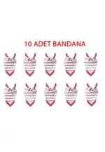 10'Lu Paket K.Atatürk İmza Desen Bandana/Fular - TU4111 - 10 Adet