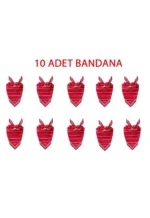 10'Lu Paket K.Atatürk İmza Desen Bandana/Fular - TU4112 - 10 Adet