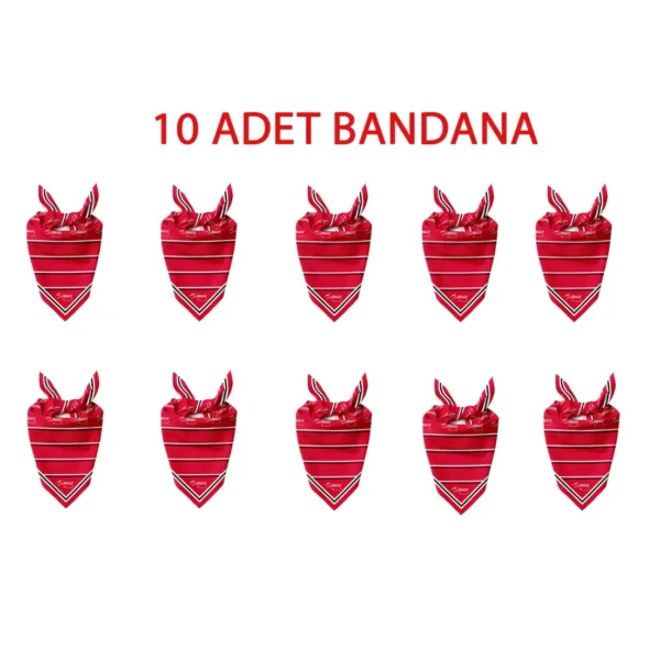 10'Lu Paket K.Atatürk İmza Desen Bandana/Fular - TU4112 - 10 Adet