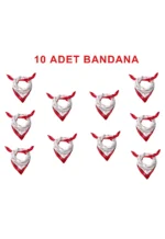 10'Lu Paket K.Atatürk İmza Desen Bandana/Fular - TU4113 - 10 Adet
