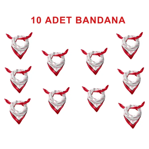 10'Lu Paket K.Atatürk İmza Desen Bandana/Fular - TU4113 - 10 Adet