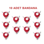 10'Lu Paket K.Atatürk İmza Desen Bandana/Fular - TU4114 - 10 Adet