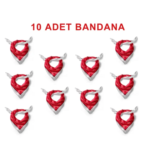 10'Lu Paket K.Atatürk İmza Desen Bandana/Fular - TU4114 - 10 Adet